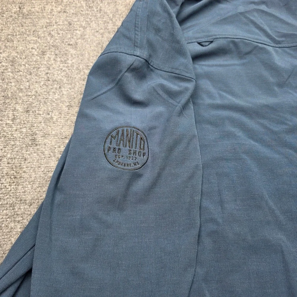 Travis Mathew Men Medium M Blue Full Zip Jacket Pima Cotton Manito Golf Pro Shop